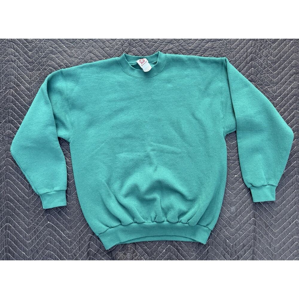 Franklin Sports Vintage 90s Seaweed Green Blank Sweatshirt‎ Men's Size Large